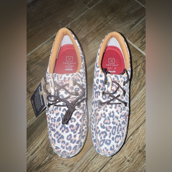 Twisted X Shoes - NWT Twisted X Boat Shoe Driving Moc - Leopard Cheetah print